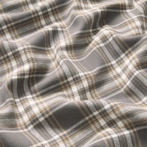 Bavlněný flanel Kostka – šedá/bílá, 