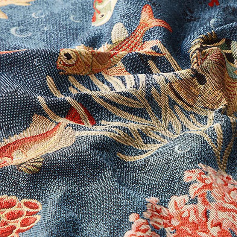 Žakárový gobelín ryby – modrá,  image number 2