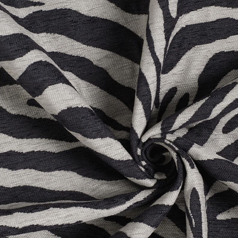 Čalounická látka Žakár Zebra – černá/šedá, image number 3