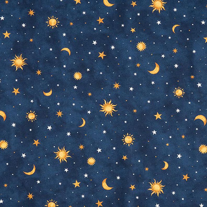 Dekorační látka Noční obloha svítící ve tmě – zlatá/namornicka modr,  image number 11