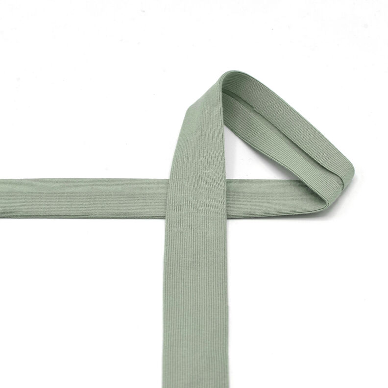 Šikmý proužek Bavlněný žerzej [20 mm] – rákosove zelená,  image number 2
