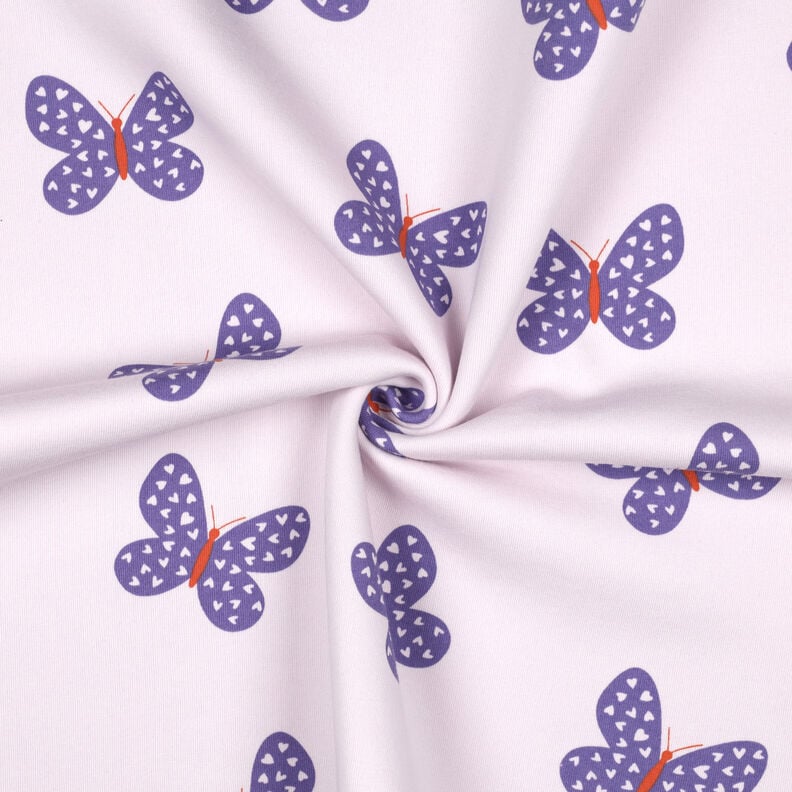 Teplákovina počesaná Velcí motýli | Poppy Fabrics – pastelove šeříková/modrofialková, image number 3