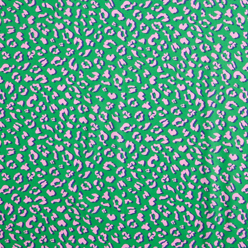 Povrstvená bavlna Abstraktní Leopardí vzor | Poppy Fabrics – zelená/růžová, image number 1