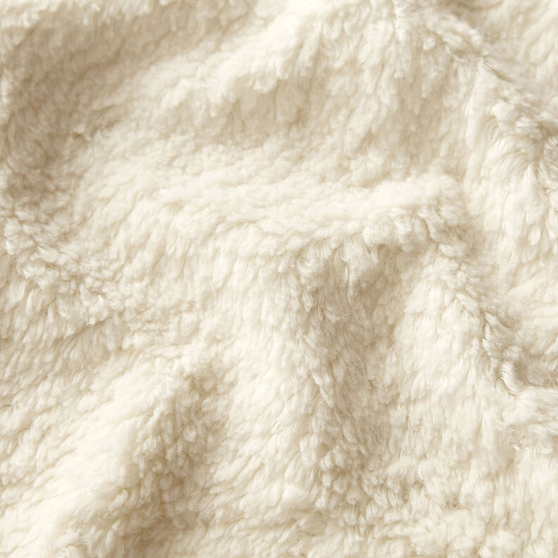 Materiál sherpa Směs s bavlnou Jednobarevné provedení – vlněná bílá,  image number 2