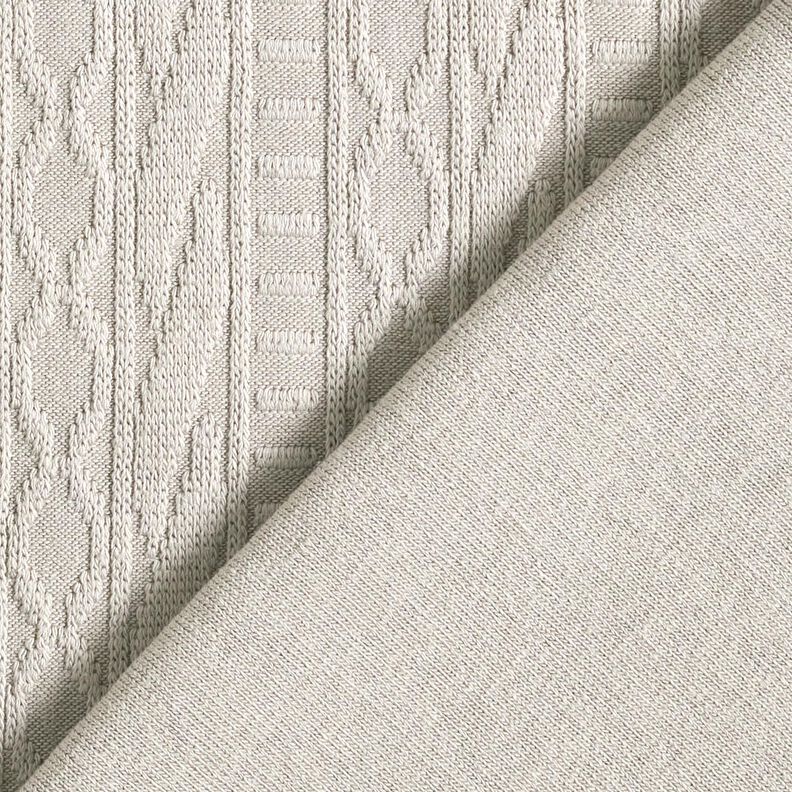 Žakárový žerzej Směs bavlny zdobené proužky – hedvábně šedá,  image number 4