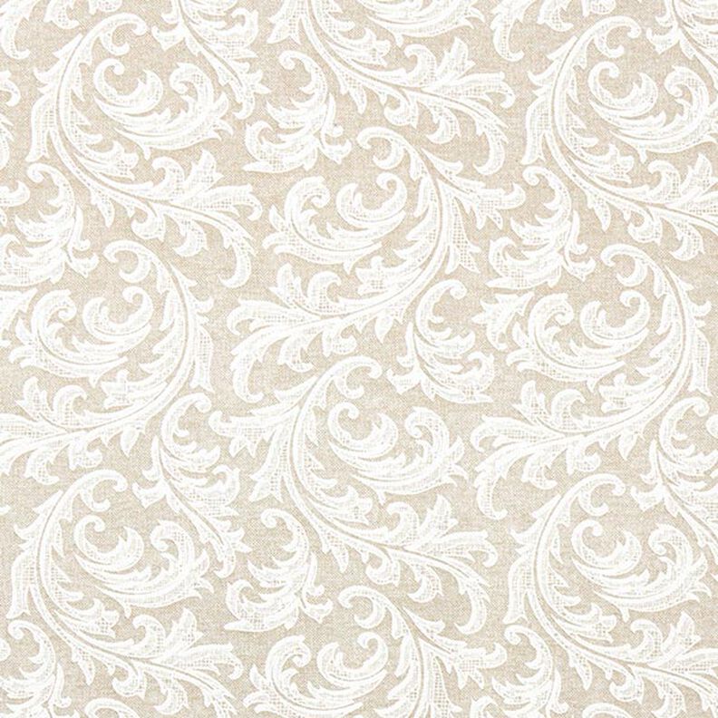 Dekorační látka Plátno Ornamenty – přírodni/bílá,  image number 1