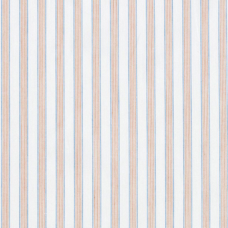 Bavlněná látka dvoubarevné pruhy – vlněná bílá/meruňková,  image number 1