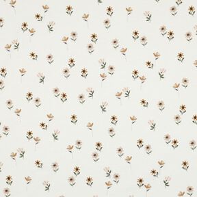 Bavlněný žerzej Roztomilé květiny digitální potisk | Poppy Fabrics – slonová kost/karamelová, 