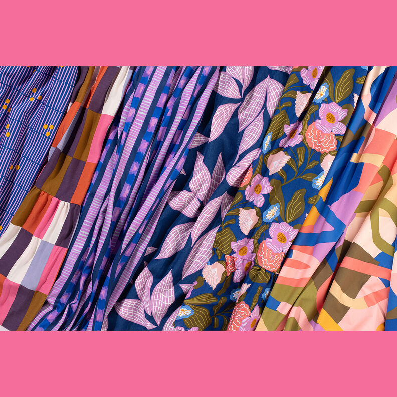 Bavlněný satén pruhy | Nerida Hansen – namornicka modr/pink,  image number 7