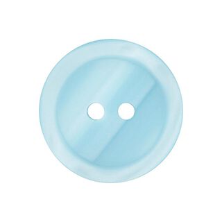 Plastový dvoudírkový knoflík Basic - světle modrá, 