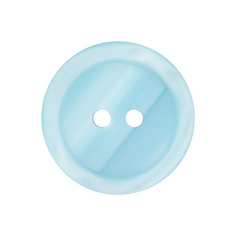 Plastový dvoudírkový knoflík Basic - světle modrá,  image number 1