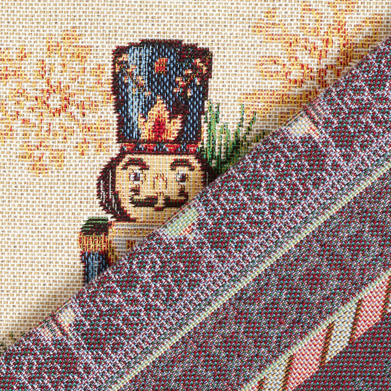 Dekorační panel Gobelín Louskáček Duo – karmínově červená/světle béžová, image number 4