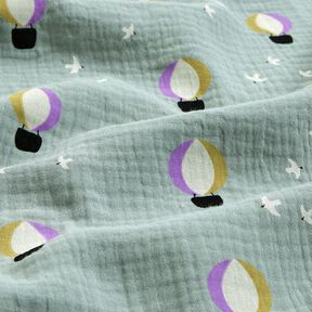 Mušelín / dvojitá mačkaná tkanina Balóny | Poppy Fabrics – rákosove zelená, 