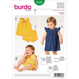 Šaty pro miminka / halenka / kalhotky, Burda 9358, 