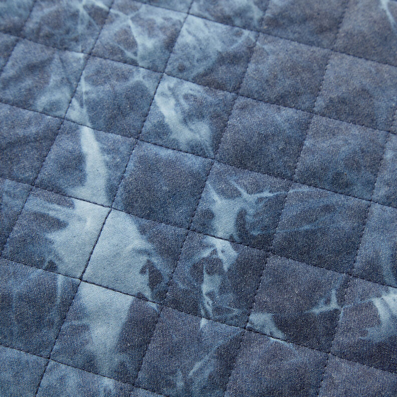 Prošívaná látka chambray batikovaná – džínově modrá,  image number 7