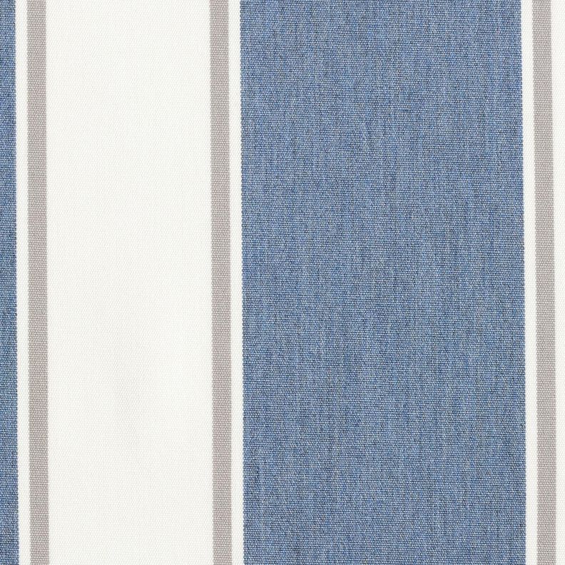 Látka pro venkovní použití Plátno Jemné proužky – vlněná bílá/modrošedá,  image number 1