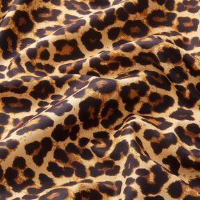 Viskózová tkanina Leopard – béžová/černá, 