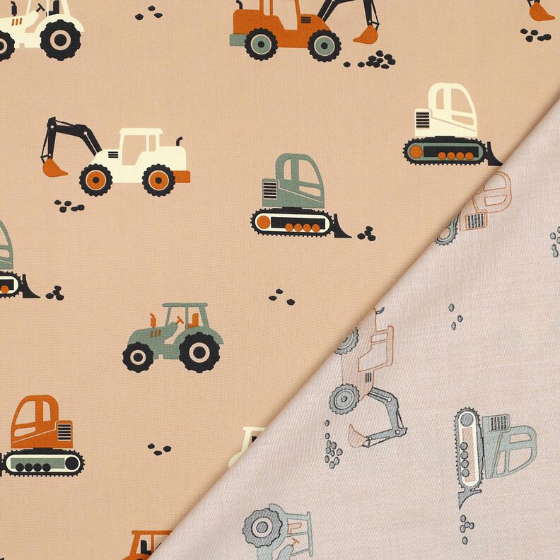 Bavlněný popelín Bagry a traktory | Poppy Fabrics – béžová, image number 4