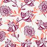 Směs vizkózy a lnu Květiny | Poppy Fabrics – slonová kost/hroznová,  thumbnail number 1