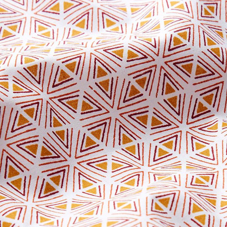 Bavlněná látka Kreton Geometrické tvary – bílá/kari žlutá,  image number 2