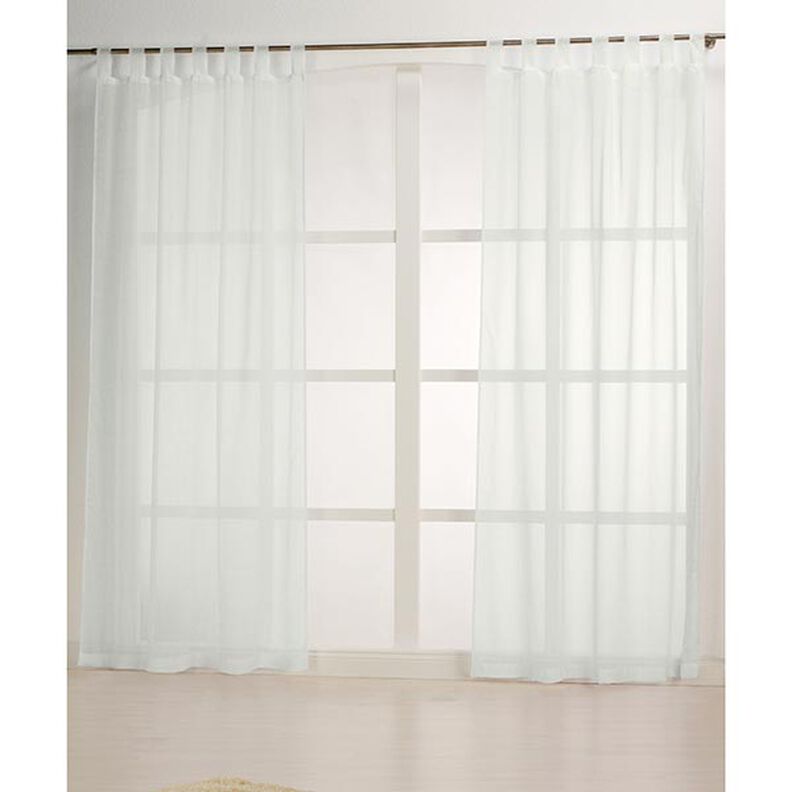 Látka na záclony, voál se vzhledem plátna 300 cm – vlněná bílá,  image number 5