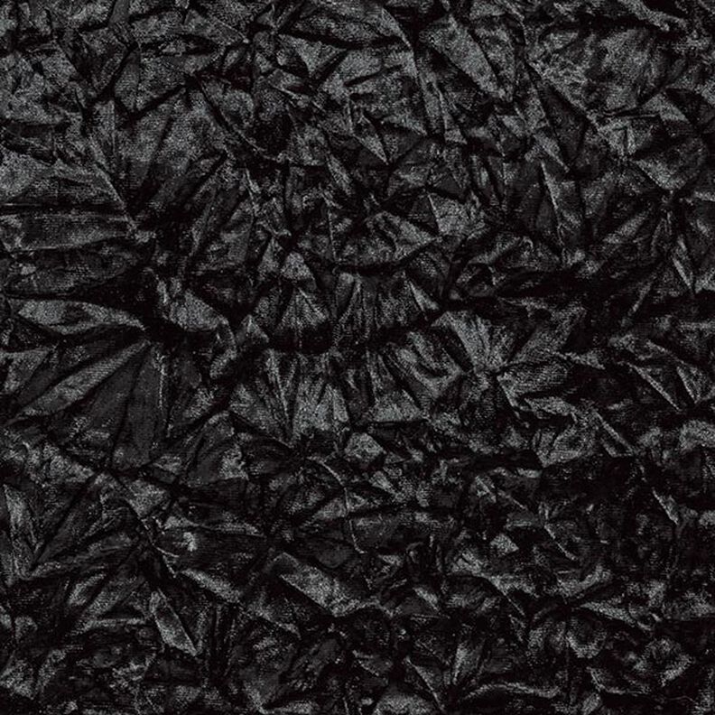 Strečový samet mačkaný – černá,  image number 1