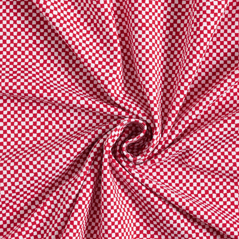 GOTS Bavlněný žerzej Mini kostka | TCC x LOOKS by Wolfgang Joop – červená/bílá,  image number 5