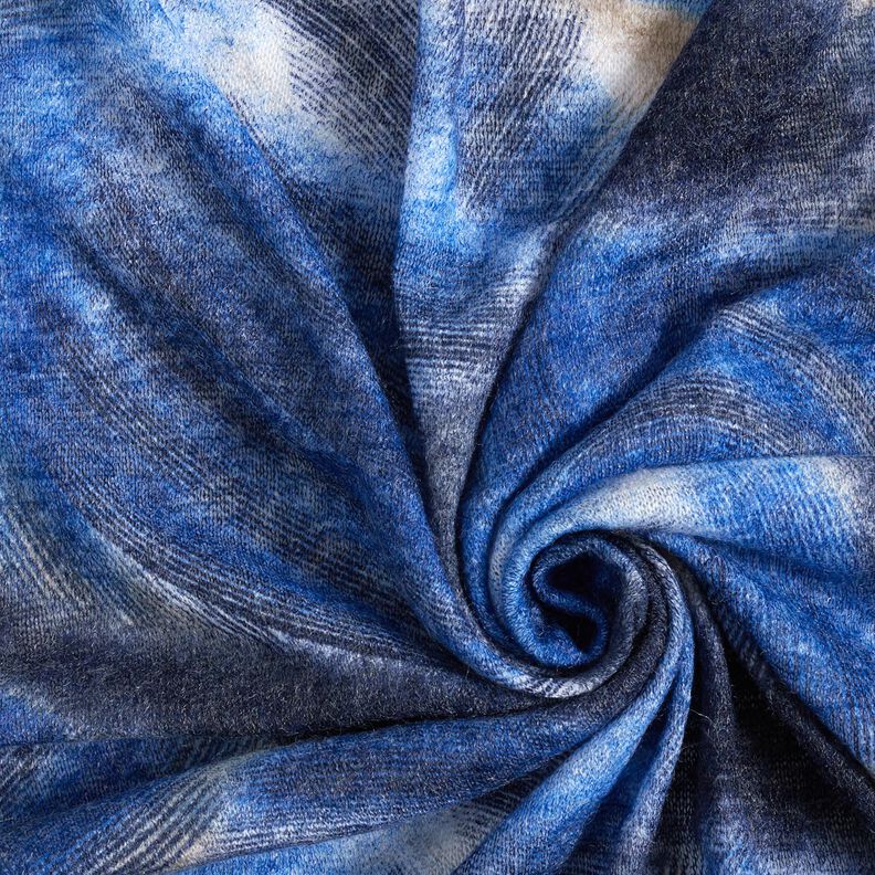 Jemný úplet batikovaný zdrsněný – namornicka modr/noční modrá,  image number 3