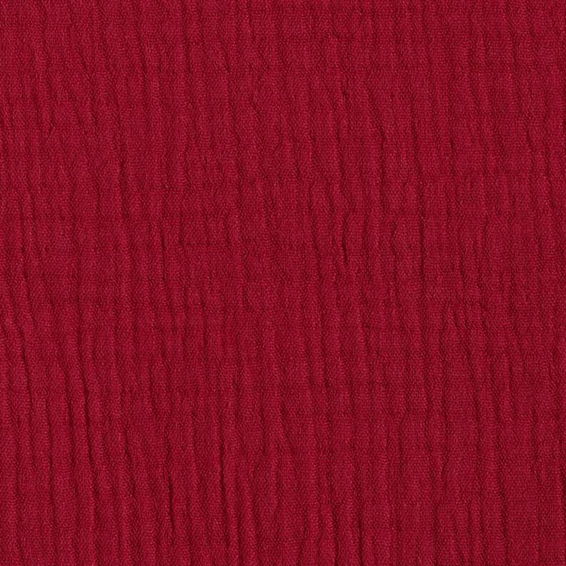 GOTS Třívrstvý bavlněný mušelín – karmínově červená,  image number 4