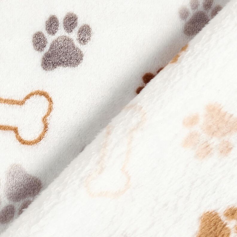 Hebký fleece Tlapky a kosti – slonová kost/tmavá taupe,  image number 4
