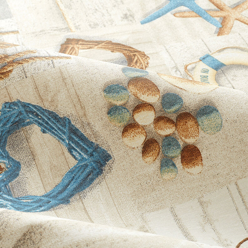 Povrstvená bavlna Námořnický styl – přírodni,  image number 2
