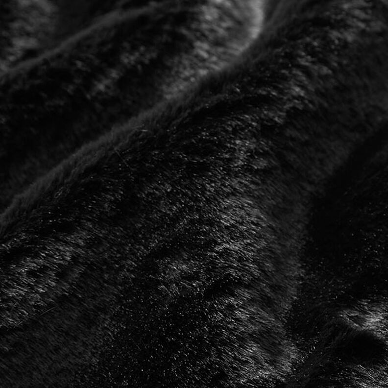 Čalounická látka Umělá kožešina – černá,  image number 3