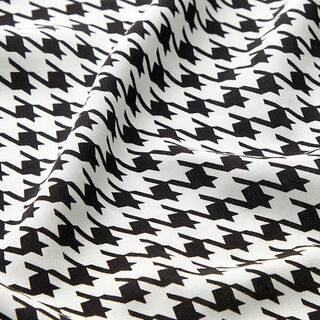 Viskózová tkanina houndstooth – bílá/černá, 