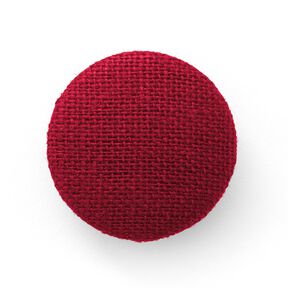 Potažený knoflík, Len Medium – tmavě červená, 