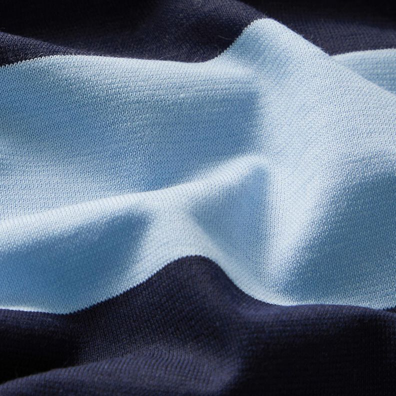 Bavlněný žerzej Široké pruhy – světle modra/namornicka modr,  image number 2