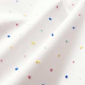 Popelín barevné konfety – bílá, 