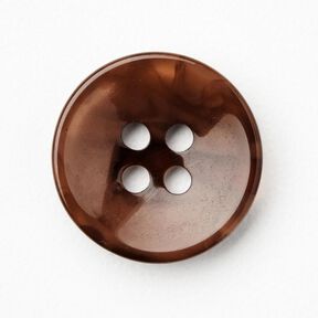 4dírkový mramorovaný knoflík [Ø 15 mm] – kaštanově hnědá, 