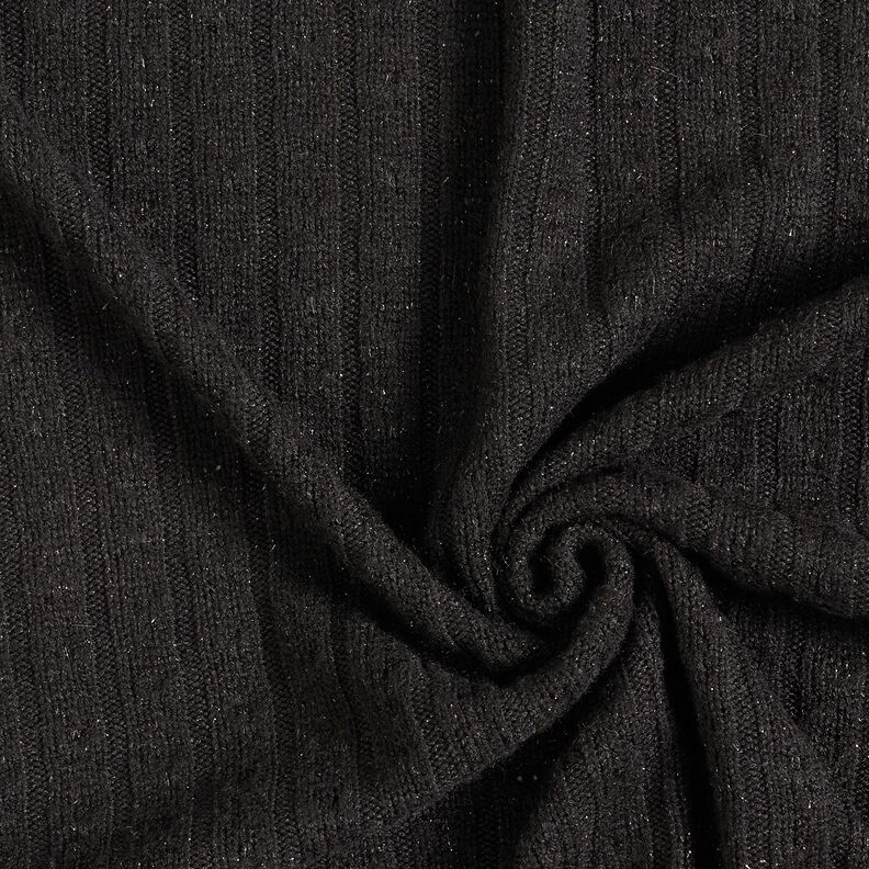 Pletenina Ajourové elegantní třpytivé pruhy – černá,  image number 3