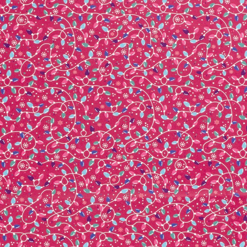 Bavlněná látka Popelín Světelný řetez – purpurová/světle modra,  image number 1