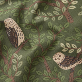 Dekoračn&iacute; l&aacute;tka Polopanama Lesn&iacute; sovy &ndash; tmavě zelen&aacute;/čokol&aacute;dov&aacute;, 