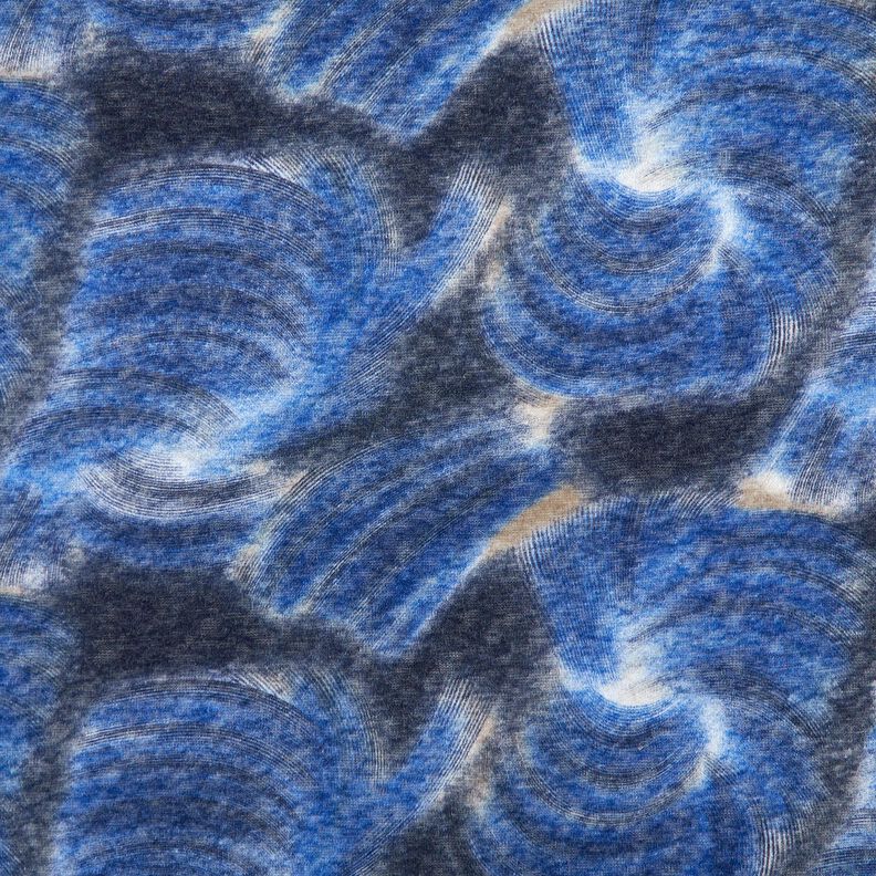 Jemný úplet batikovaný zdrsněný – namornicka modr/noční modrá,  image number 1