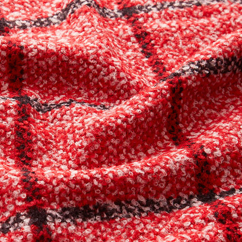 Kabátovina Bouclé Karo – červená,  image number 2