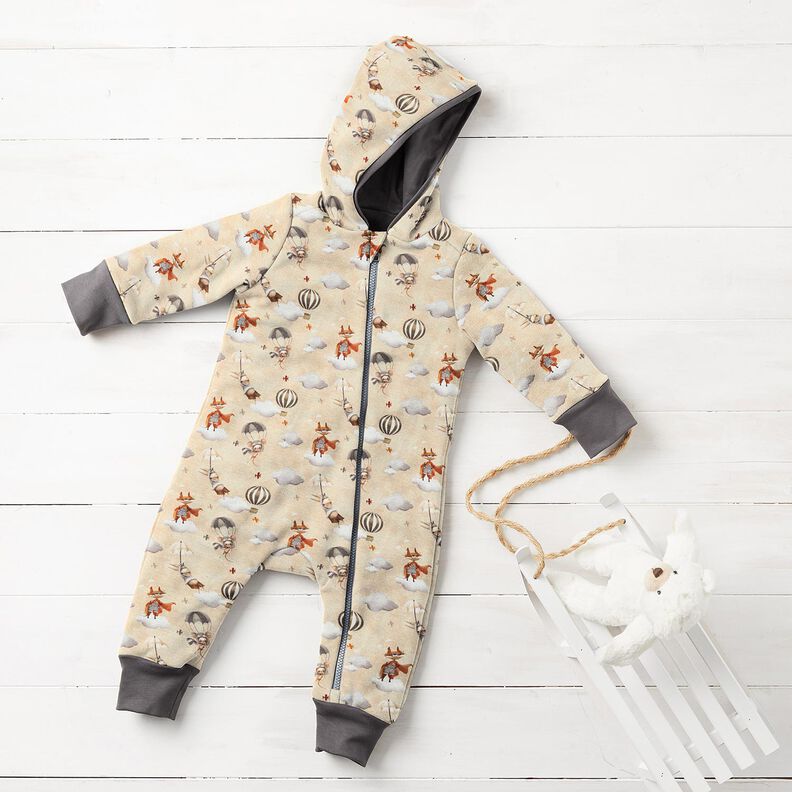 Alpenfleece Létající zvířata digitální potisk – světle béžová,  image number 5