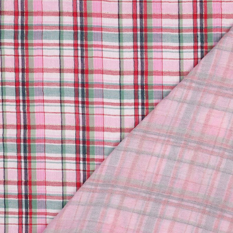 Mušelín / dvojitá mačkaná tkanina Lurex Kostka | Poppy Fabrics – rose/zlatá metalická, image number 4