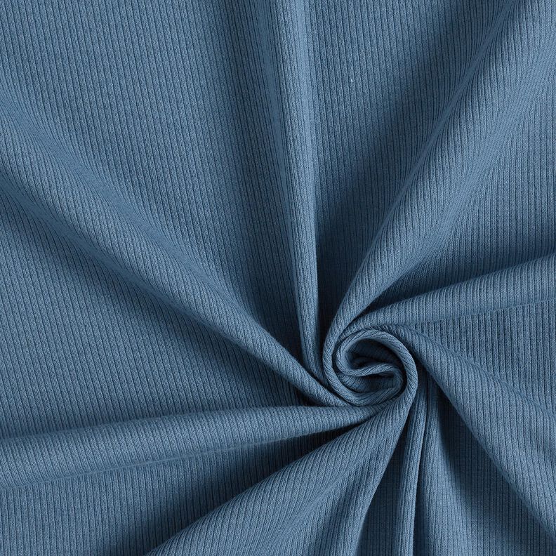 Žebrovaný žerzej Jemná žebra 2-1-1-1 – džínově modrá,  image number 1