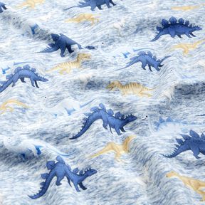Alpenfleece Dinosauři – přírodni/džínově modrá,  Alpenfleece Dinosauři – přírodni/džínově modrá,
