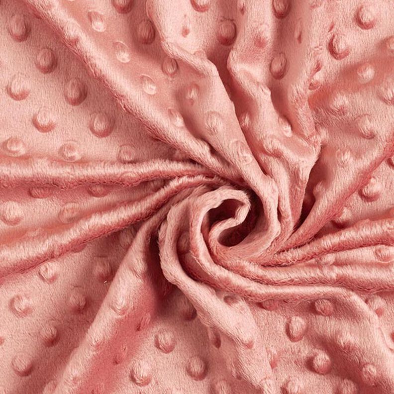 Hebký fleece vyražené puntíky – starorůžová,  image number 3