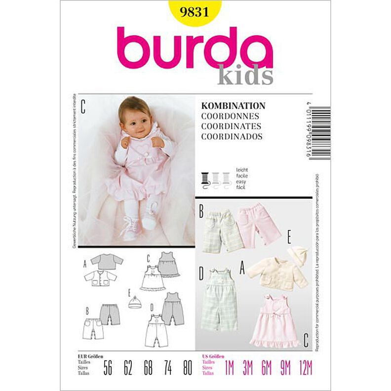 Bunda / kalhoty / šaty / čepice, Burda 9831,  image number 1
