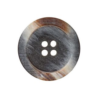 Polyesterový knoflík 4dírkový – červenohnědá/šedá, 