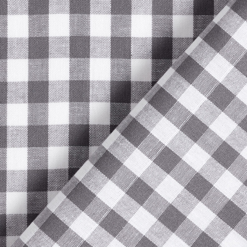 Bavlněná látka Vichy károvaná 1 cm – perlově šedá/bílá,  image number 4